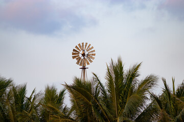 Molino de viento en Campeche, México