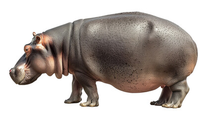Fototapeta premium Hippo isolated on transparent background, side view