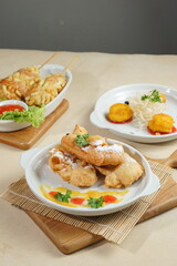 Katsu Curry and chesse on wood table