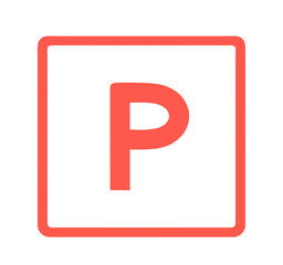 シンプルな赤色のPマーク