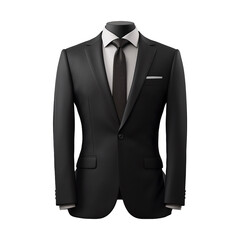 Black formal suit isolated on transparent background png