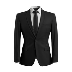 Black formal suit isolated on transparent background png