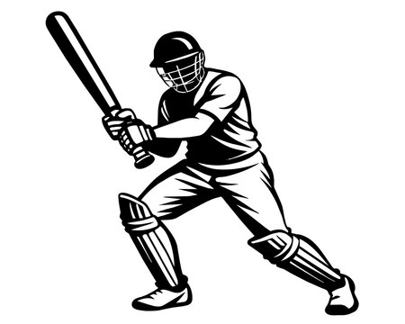 baseball player with bat silhouette