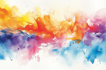 Abstract watercolor background with paint splashes.