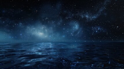 Background featuring a starry sky reflecting on the water surface.