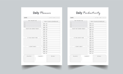 Daily Productivity  Planner Template