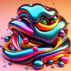 slime texture, featuring a glossy and viscous substance in various colors, with a shiny and reflective surface