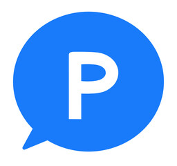 シンプルな青色のパーキングマークと吹き出し