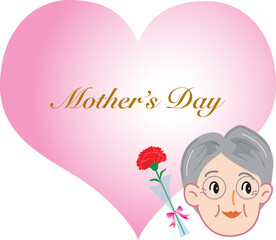 ハートとカーネーションの母の日
