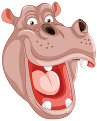 Vector illustration of a cheerful smiling dog