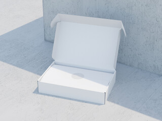 White Blank Gift Box Box Package Mockup 3D Render Corrugated Box