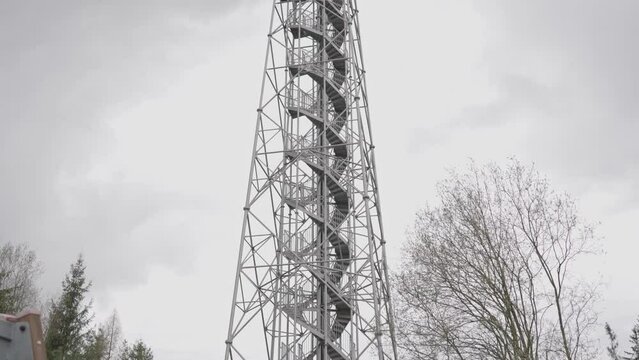The iron structure of the lookout tower called Andrlův chlum near the town of &Uacute;st&iacute; nad Orlic&iacute; in the Czech Republic, Europe