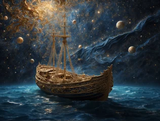 Raamstickers ship in the sea © Stephen