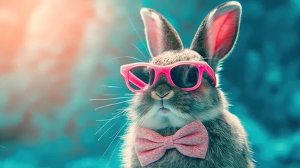 Dekokissen Cool Bunny Vibes Easter Greeting Card © Artcuboy