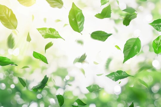 Natural freshness background for design, advertising, packaging products. Fresh green leaves. Spring or summer concept.