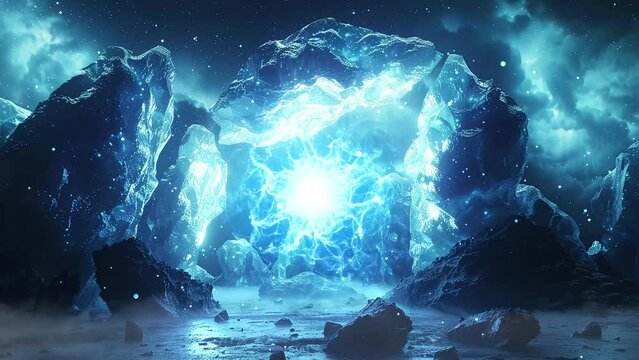 cinematic shot interdimensional phenomenon unfolds. seamless looping overlay 4k virtual video animation background