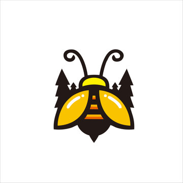 Print forest bee logo design for your brand and company name