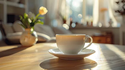 Sierkussen a modern tea cup on the table  © chaynam