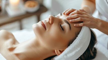 woman getting spa massage treatment