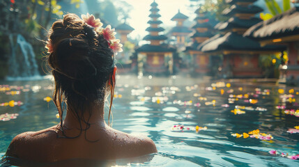 Woman soak in bali temple © AB Design