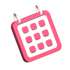 a pink and white square shaped object with a white background