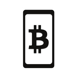 a bitcoin sign in a black frame