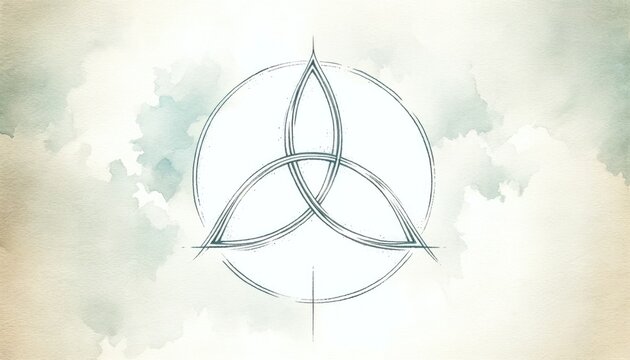Triquetra. Holy Trinity symbol. Sacred geometry symbol on white background. Vector illustration. 