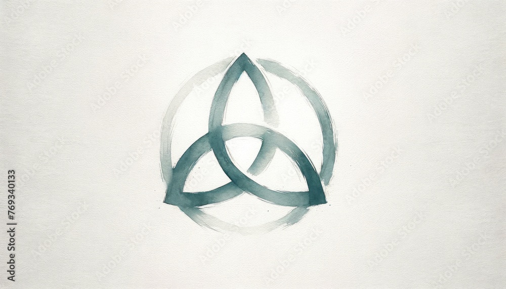 Poster Triquetra. Holy Trinity symbol. Sacred geometry symbol on white background. Vector illustration. 