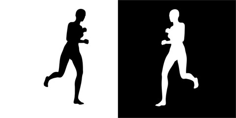 Woman Running silhouette