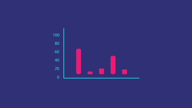 Animated video virtual charts, diagrams, schemes, graphs concept for business presentation. Full length animation illustration. High quality 4k footage.