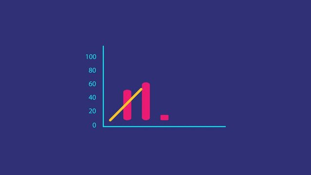 Animated video virtual charts, diagrams, schemes, graphs concept for business presentation. Full length animation illustration. High quality 4k footage.
