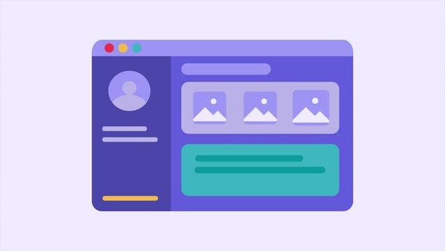 Animated video virtual web design and mobile application concept. Full length animation illustration. High quality 4k footage.