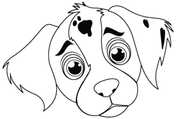 Fensteraufkleber Black and white vector of a cute puppy © GraphicsRF
