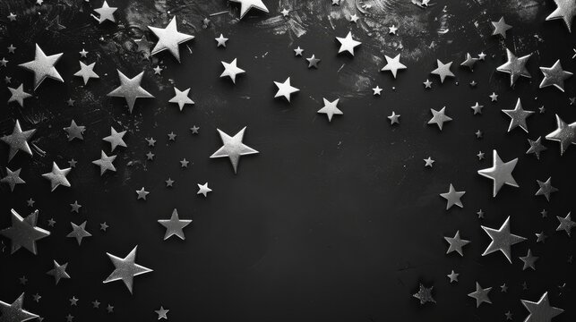 Stars on isolated black background. Generative AI © Dvid