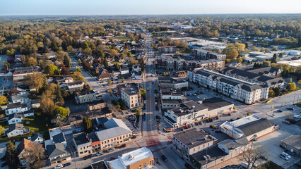 Fototapeta na wymiar aerial view of a small town (grafton, wisconsin)
