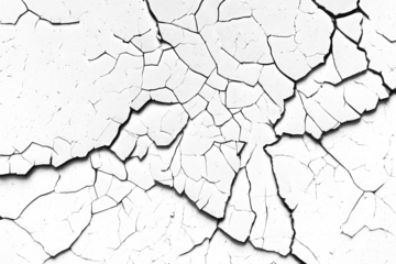 cracked concrete wall texture isolated on transparent background