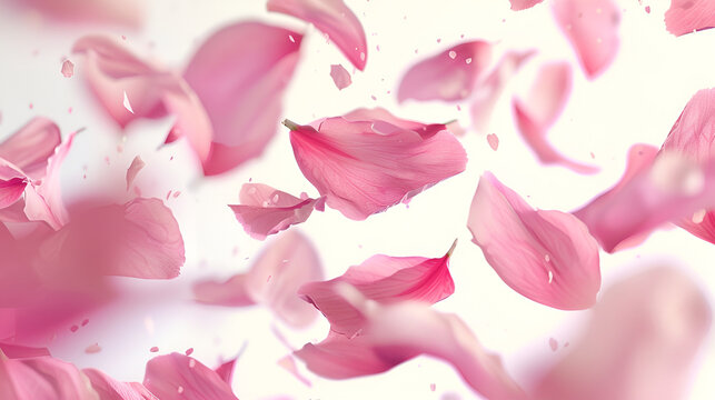 Close up image of pink roses  petal on black background