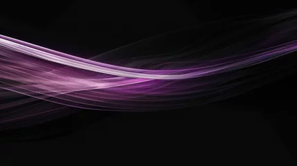 Foto op Canvas Wide purple line on isolated black background Generative AI © Dvid