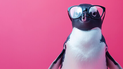 Internationaler Tag 25. April Welttag des Pinguins Party Partyhut lustig witzige Darstellung 3d Generative AI freigestellt isoliert orange Hintergrund 