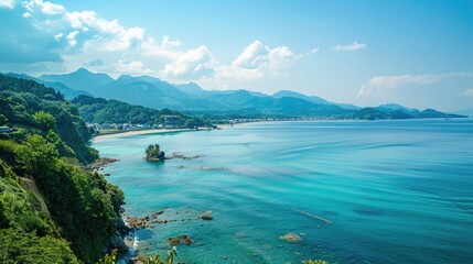 Scenery of the coast of Minamata City 