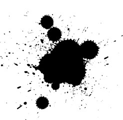 black watercolor dropped splatter splash grunge graphic element