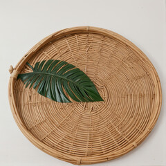 rattan plate display for asian food culture
