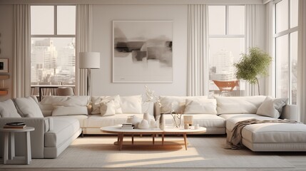 Fototapeta na wymiar Interior composition of modern elegant living room 
