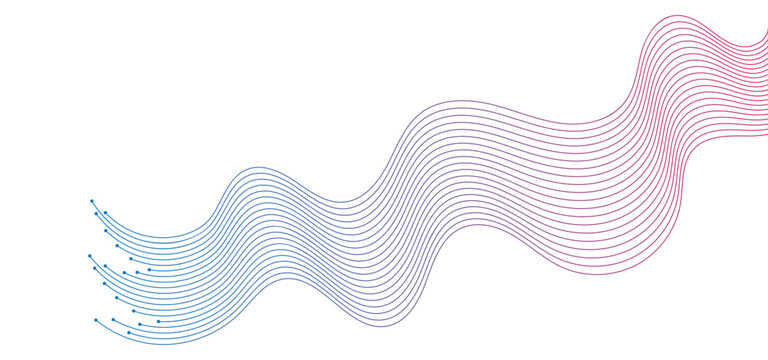 Abstract wavy lines background. Suitable for AI, tech, network, science, digital technology themes