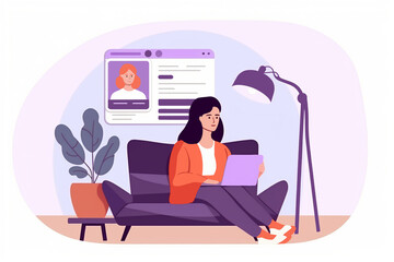 Psychologist online. woman psychotherapist consults by video call on laptop. eTherapy. Psychotherapeutic, psychiatric aid. Counseling therapy