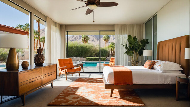 Palm Springs midcentury modern bedroom 