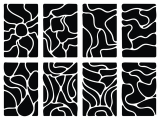 Fluid blob organic shapes vector abstract design. Neon fashion fabric, liquid texture design. Amoeba, irregular blob shape vector illustration set.