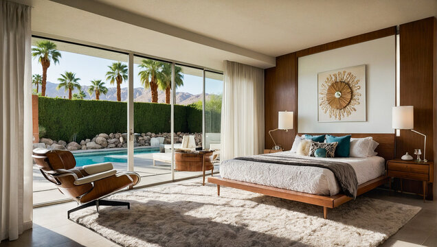 Palm Springs midcentury modern bedroom 