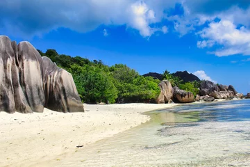 Cercles muraux Anse Source D'Agent, île de La Digue, Seychelles The gorgeous sands of the world famous Anse Source D'Argent beach on La Digue Island, Seychelles