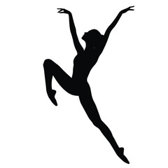 Silhouette of an elegant ballerina ballet dancer - obrazy, fototapety, plakaty